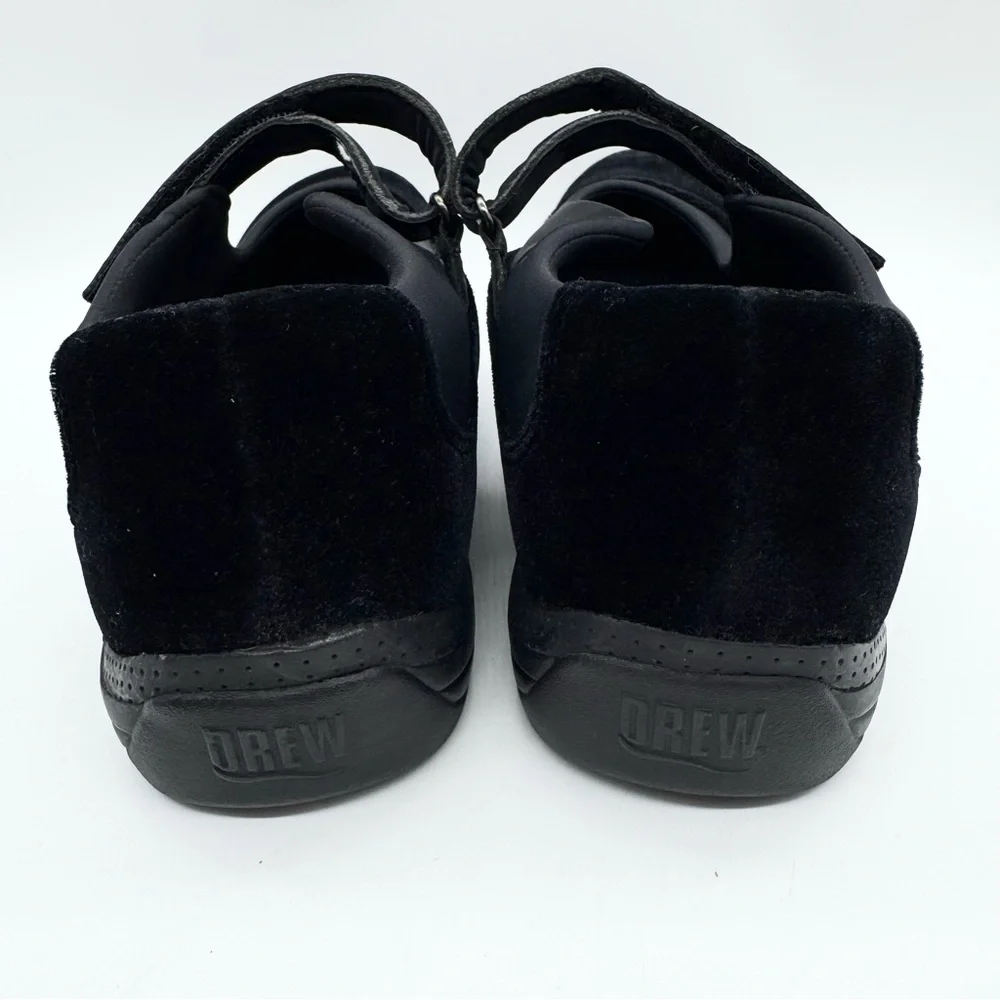 NWOT Drew Rose Black Velvet Mary Jane Flat‎ Size 10.5 WIDE Comfort Shoes
